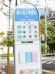 「農大成人学校前」バス停留所
