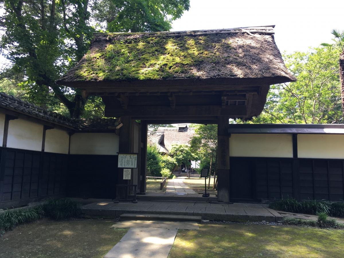 茅葺屋根の門
