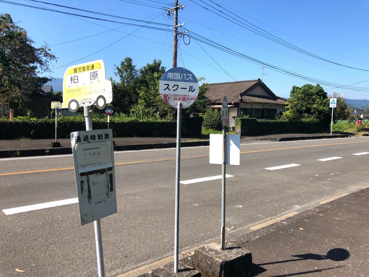 柏原バス停の外観です。
