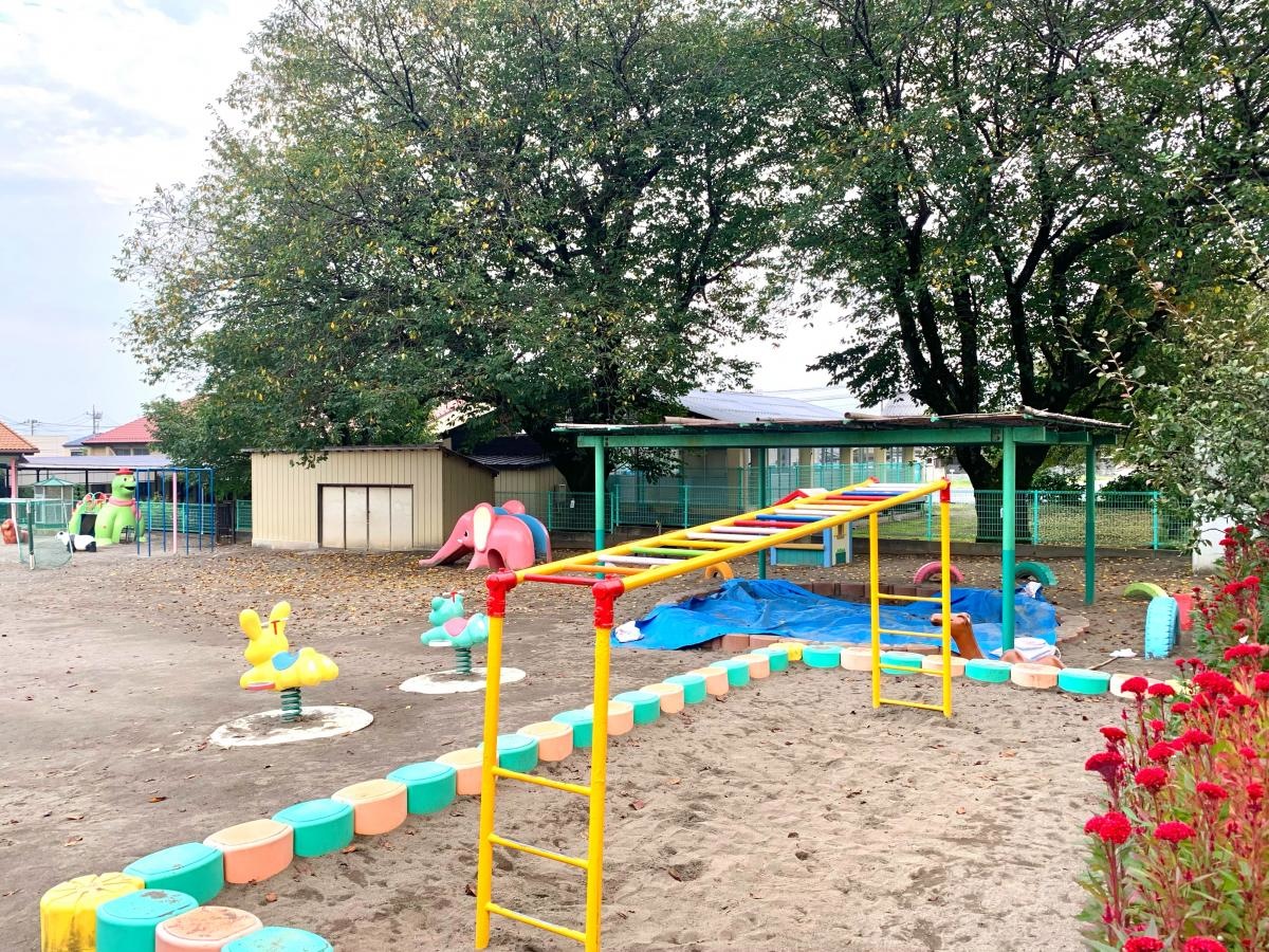 岩槻みどり幼稚園の園庭、遊具の外観