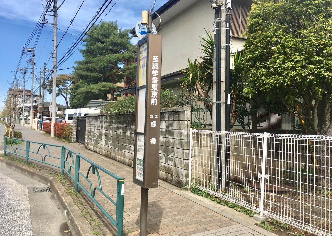 バス停と周りの風景。