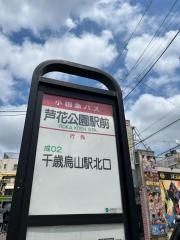 「芦花公園駅前」バス停留所