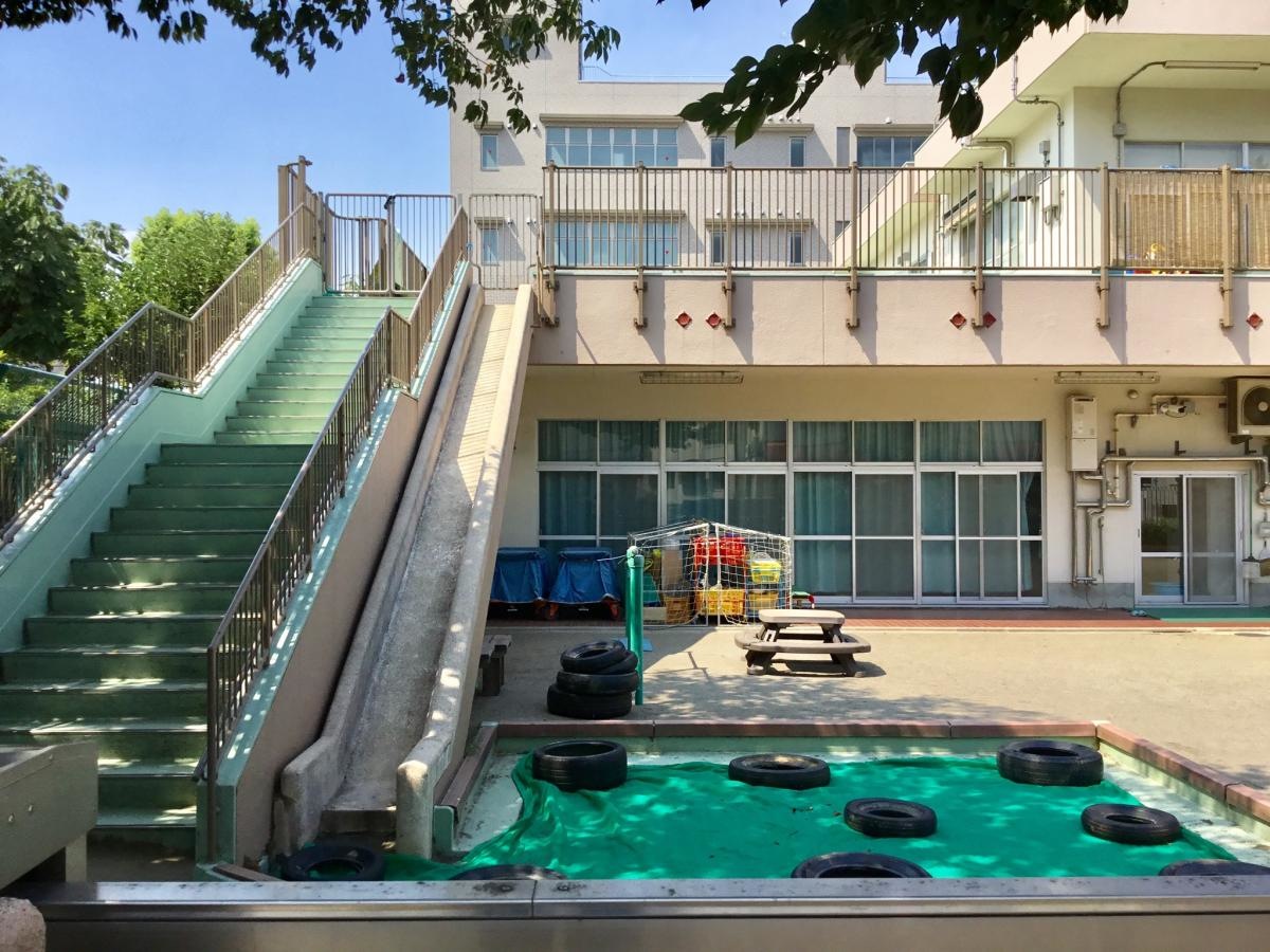 荒川さつき保育園の砂場の様子