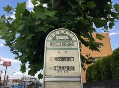 「鹿浜三丁目交差点」バス停留所