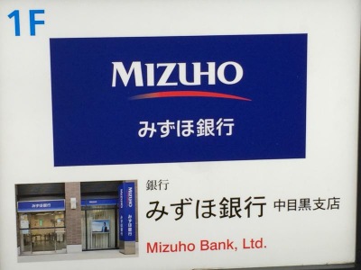 バンクマップ みずほ銀行中目黒支店 目黒区上目黒