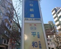 「桜新道」バス停留所