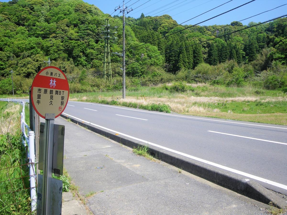 「林」バス停留所
