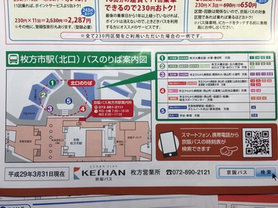 ユキサキナビ 京阪バス 枚方市駅北口 バス停留所 枚方市新町