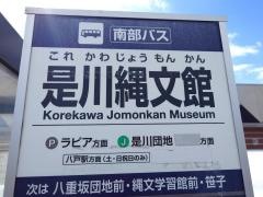 「是川縄文館」バス停留所