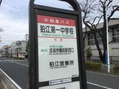 「狛江第一中学校」バス停留所