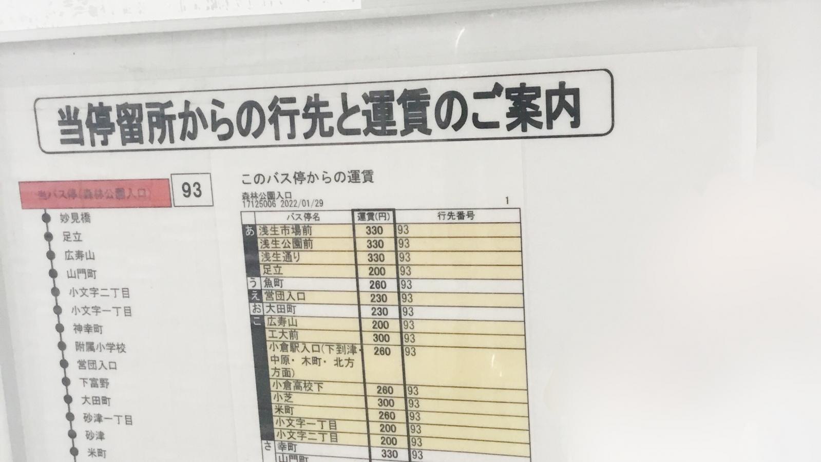 森林公園入口バス停
