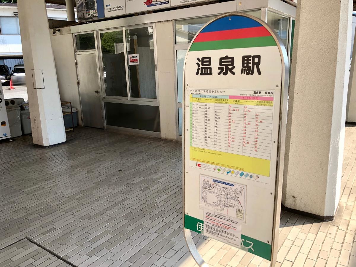 「温泉駅」バス停留所（伊豆の国市）