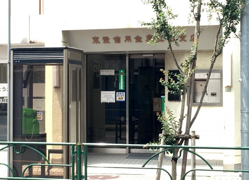 東栄信用金庫立石支店のエントランス正面外観