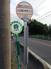 「大石南中学校入口」バス停留所